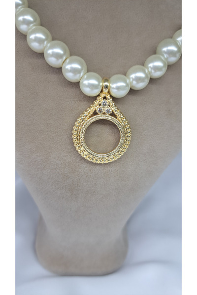 Star Shine Çeyrek Takılabilir Gold İnci Kolye