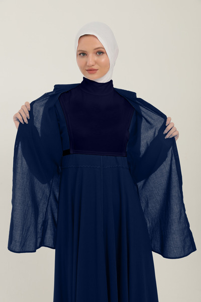 Sonbaharmoda Γυναικείο εσώρουχο Navy Blue - Γιακάς με μανίκια, ζιβάγκο, μηδενικό μανίκι, ελαστικό στο πλάι