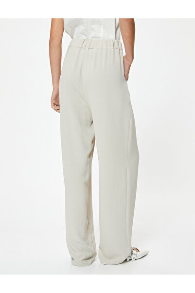 Koton Wide Leg Trousers Normal Waist Pocket Detailed