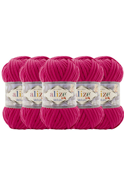 Alize Пряжа для ручного в'язання Velluto, 5 шт., код кольору: 798-Begonvil-10...