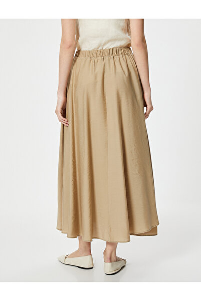 Koton Langer Rock mit elastischer Taille aus Modal-Mischgewebe
