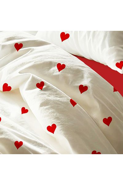 Lief Home 100% Cotton Flannel Fabric Hearted Single Duvet Cover Set