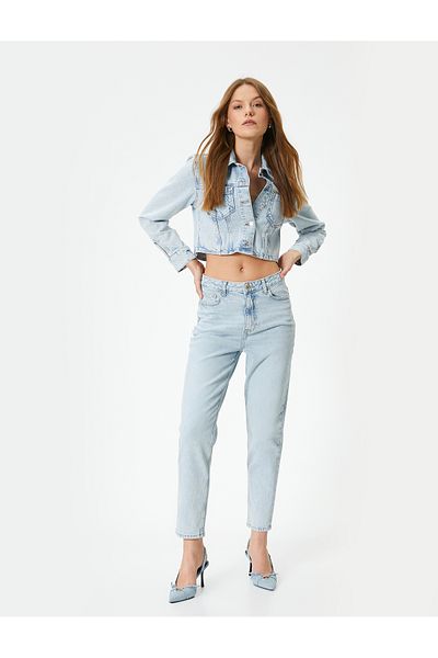 Koton Blugi cu talie înaltă cu buzunare scurte - Mom Jeans