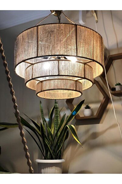 Arslan tekstil Hasır avize abajur. Hasır lamba. makrome