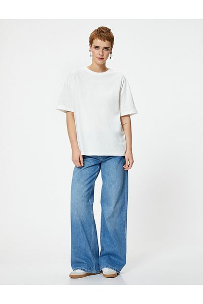 Koton Basic Oversize T-Shirt Short Sleeve Crew Neck Cotton