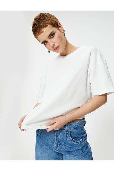 Koton Basic Oversize T-Shirt Short Sleeve Crew Neck Cotton