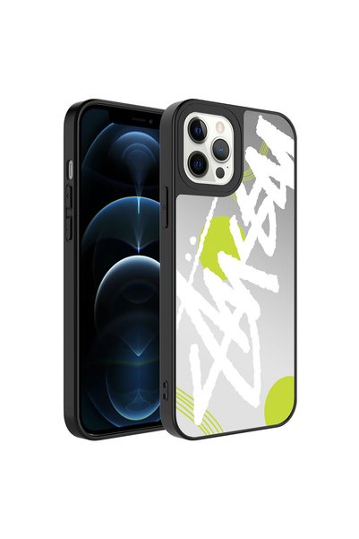 Ummeslem غطاء مرآة لامع متوافق مع هاتف iPhone 12 Pro Max مع حماية للكاميرا بن...