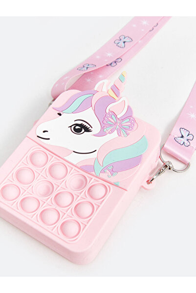 LC Waikiki LCW ACCESSORIES Pembe Baskılı Kız Çocuk Pop It Çapraz Çanta 11x16x...