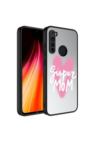Ahlttiba غطاء مرآة لامع متوافق مع هاتف Redmi Note 8 مع حماية للكاميرا بنمط مرآة