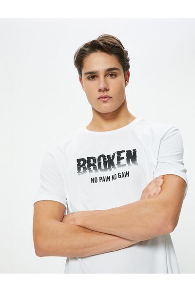 Koton Αθλητικό μπλουζάκι με κοντό μανίκι Crew Neck - Slogan Printed
