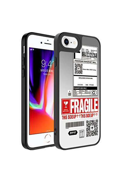 zore iPhone 8 Plus Case Mirrored Patterned Glossy Mirror Cover with Camera Pr...