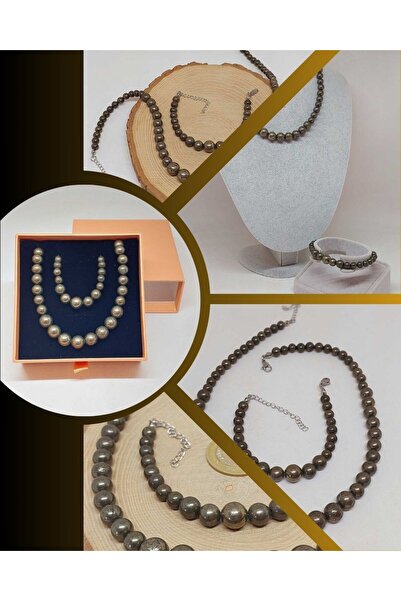 Yasamtohumu Galaxy serija ogrlica i narukvica od piritnog kamena