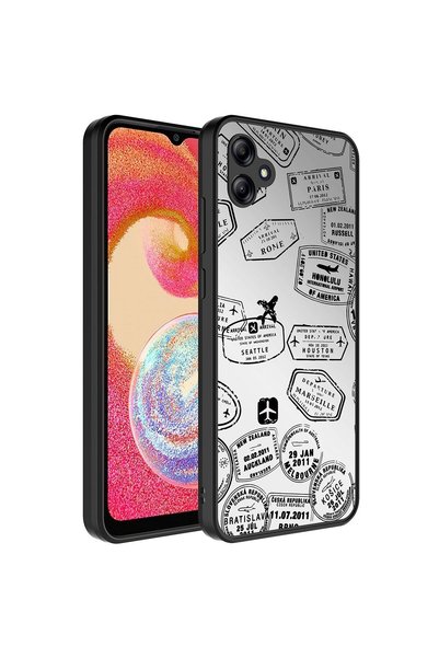 Ummeslem غطاء مرآة متوافق مع هاتف Galaxy A04E، غطاء لامع مع حماية للكاميرا بن...