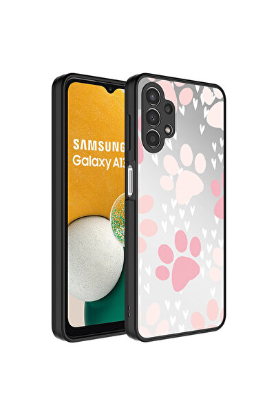 Ahlttiba Galaxy A13 4G Kılıf Aynalı Desenli Kamera Korumalı Parlak Cep Telefo...