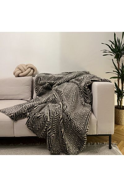 sevaradekor Husa de pluș Husa de canapea anti-alunecare Husa de canapea cu model dungi 200 X 75 Cm