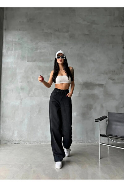 mintev Loose Fit Snowwash Baggy Jean Pants