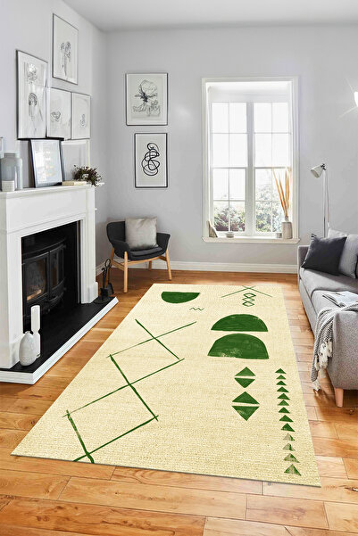 Viyana Home Digital Non-Slip Base Modern Jute Patterned Washable Runner Kitchen Living Room Carpet
