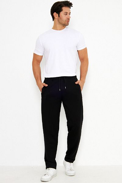 Jomax Black Scuba Sports Sweatpants with High Waist Pockets - Edy0010S