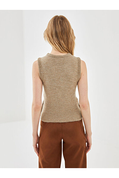 LC Waikiki Beige Crew Neck Women's Knitwear Sweater