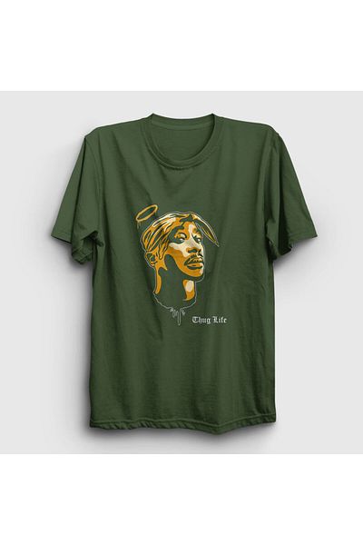 Presmono Μπλουζάκι Unisex Khaki Angel Tupac Shakur 45461tt