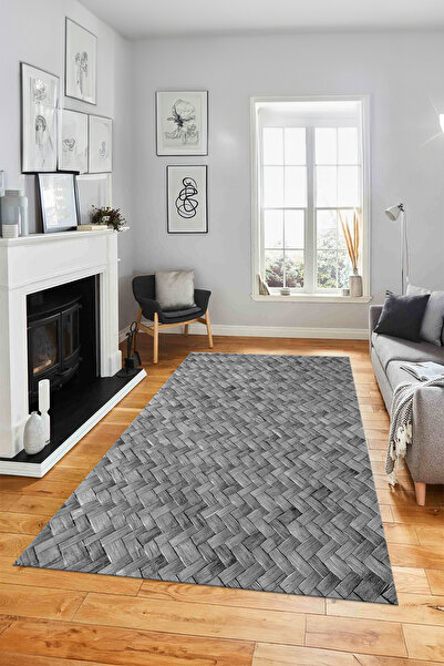 Viyana Home Digital Anti-Slip Base Jute Modern Washable Floor Mat Kitchen Living Room Carpet