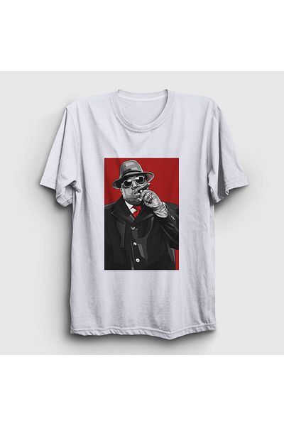 Presmono Unisex White Gangsta The Notorious Big T-shirt 40752tt