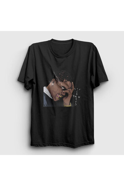 Presmono Unisex Black Cactus Jack Astroworld Travis Scott T-shirt 42319tt