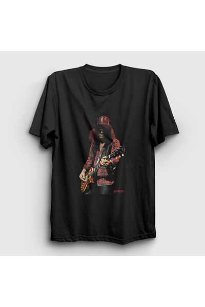 Presmono Μπλουζάκι Unisex Μαύρο Les Paul Guns N' Roses Slash 40114tt