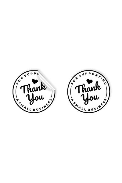 anka design 48 Pieces of Art Stickers - Packaging and Shipping Labels (4X4Cm) - Thank You - 01