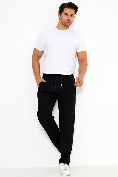 Jomax Black Scuba Sports Sweatpants with High Waist Pockets - Edy0010S