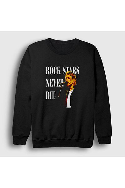 Presmono Унисекс черен суитшърт Never Nirvana Kurt Cobain 35787tt