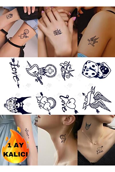 Mecit Tuhafiye 1 AY KALICI KARIŞIK FİGÜRLER EL KOL VUCUT İÇİN GEÇİCİ DÖVME