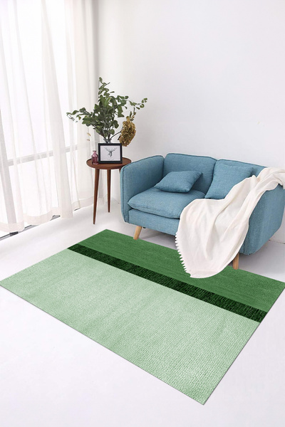 Viyana Home Digital Non-Slip Base Colorful Jute Model Washable Floor Mat Kitchen Living Room Carpet