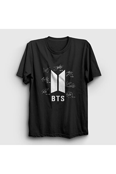 Presmono Unisex Black Signs Bts T-shirt 22619tt