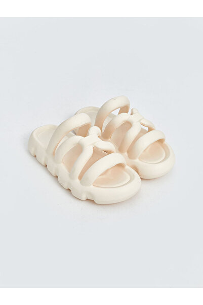 LC Waikiki Beige Tape Detailed Women's Slippers