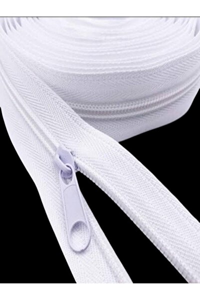 ENZELO Beyaz Fermuar 20 Metre 40 Adet kursör