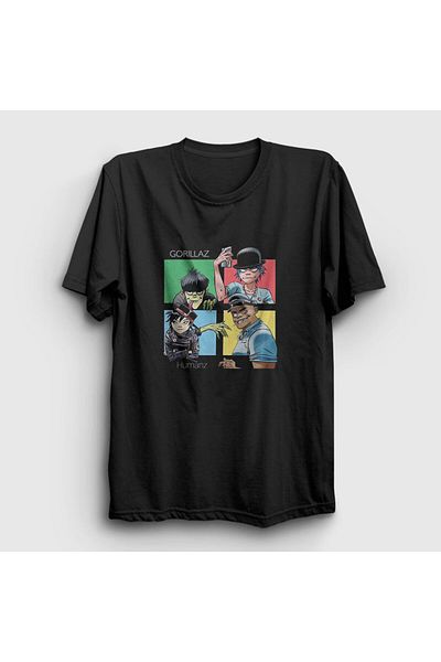 Presmono Unisex Μαύρο T-shirt Humanz Gorillaz 54690tt