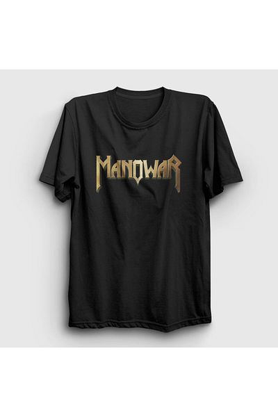 Presmono Μπλουζάκι Unisex Μαύρο Χρυσό Λογότυπο Manowar 63541tt