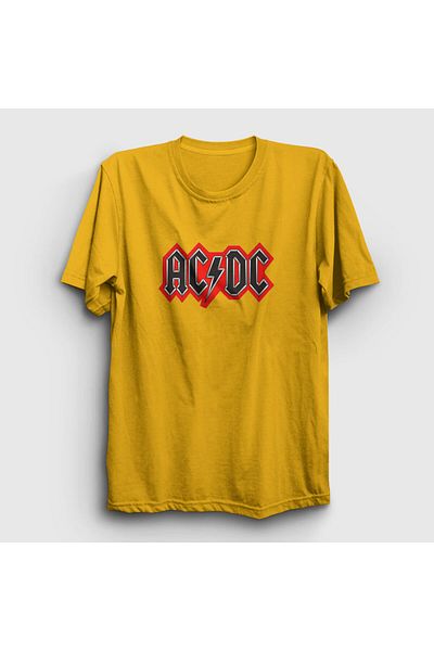 Presmono Μπλουζάκι Unisex Κίτρινο Κόκκινο Μαύρο Ac/dc 6551tt