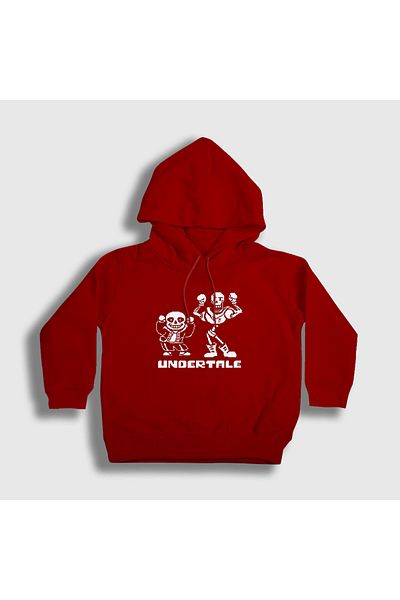 Presmono Унисекс детски суитшърт с качулка, червен Sans Papyrus, Undertale, 32343tt