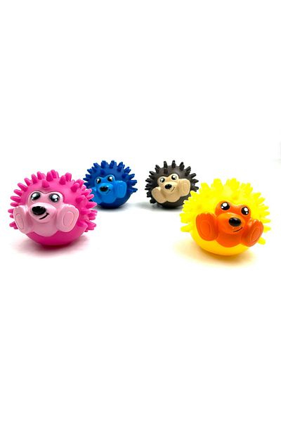 Tasma Market Set of 4 Sounded Hedgehog Teether and Anti Tartar Dog Play Balls