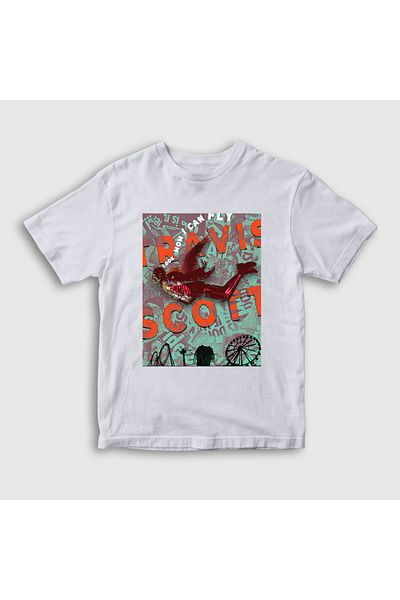 Presmono Унисекс детска бяла тениска Fly Astroworld Travis Scott 42458tt