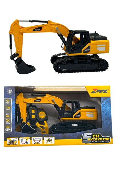 Genel Markalar Uzaktan Kumandalı 1:24 Ölçek Ekscavatör Full Fonksiyon Kamyon İş Makinası