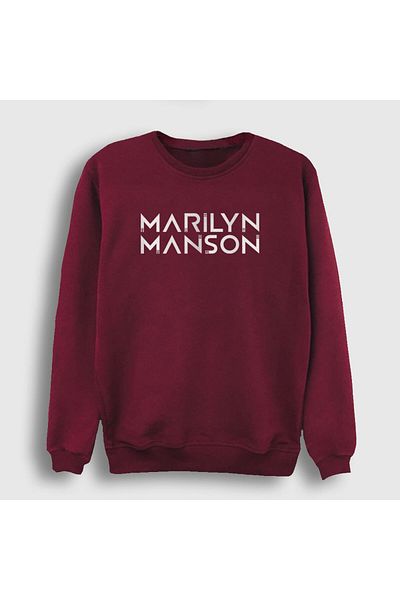 Presmono Unisex Claret Red Logo Marilyn Manson Φούτερ 38620tt