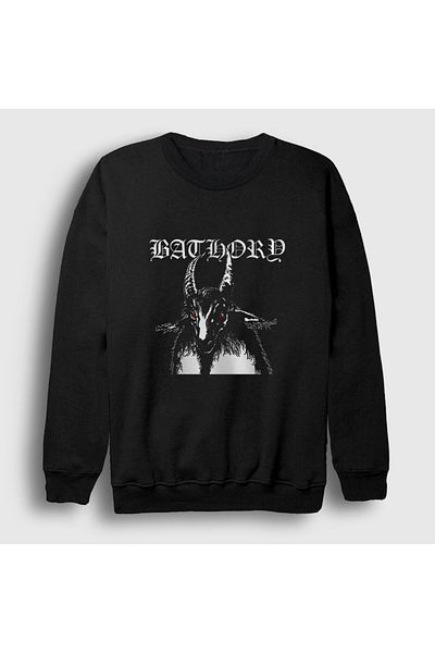 Presmono Унисекс черен суитшърт с кози Bathory 16387tt