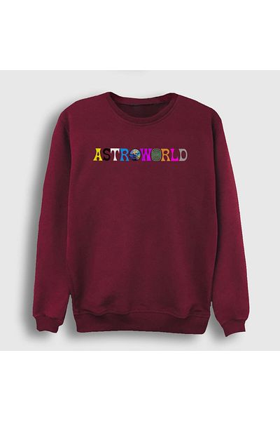 Presmono Унисекс суитшърт Astroworld Travis Scott в червено и тъмносиньо 45164tt