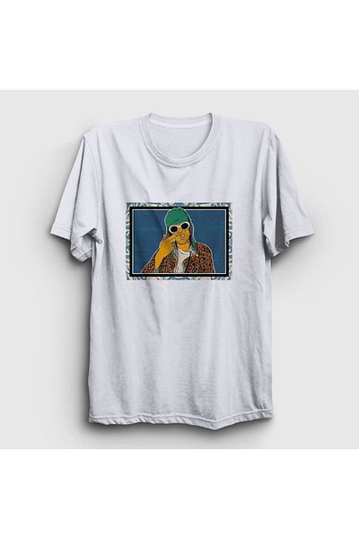 Presmono Μπλουζάκι Unisex White Nirvana Kurt Cobain 35817tt