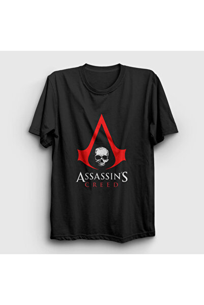 Presmono Unisex Black Logo Assassin's Creed T-shirt 24212tt