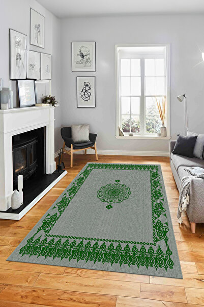 Viyana Home Digital Non-Slip Base Jute Belly Pattern Detailed Washable Floor Mat Kitchen Living Room Carpet