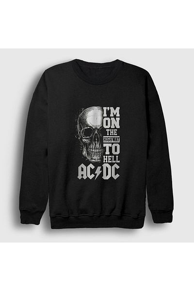 Presmono Унисекс черен суитшърт с череп AC/DC Highway To Hell 6457TT